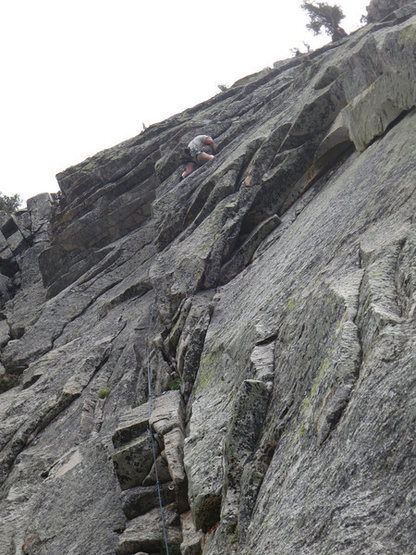 Ted just turning the lip on P3 (the crux).