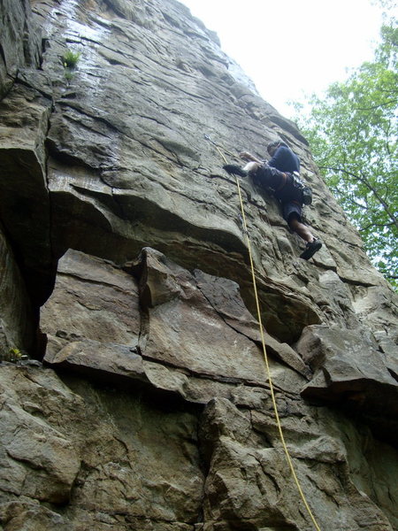 Leading Ankles Away (5.9) Foster Falls, TN, moving past the second clip