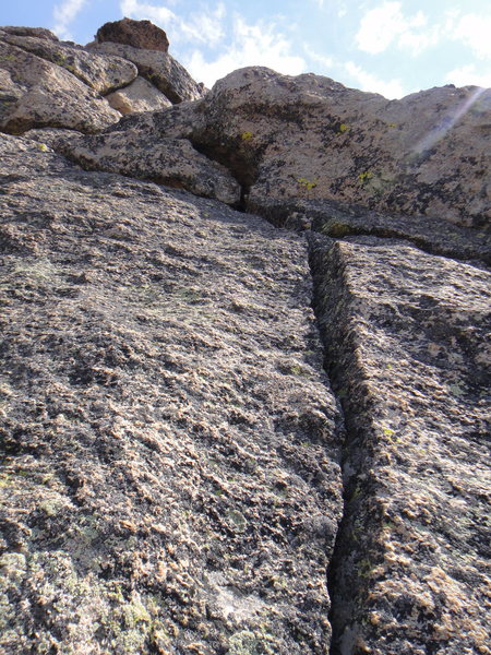 This is halfway up the final pitch. OK, I didn't have a rope, but it's still the final pitch (5.7 or so).