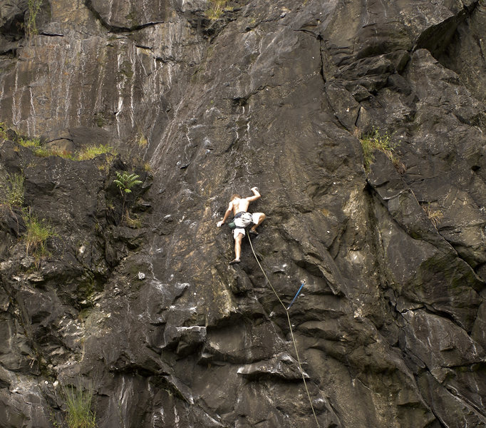 Scottish Nick just past the hard part on Wild Palms