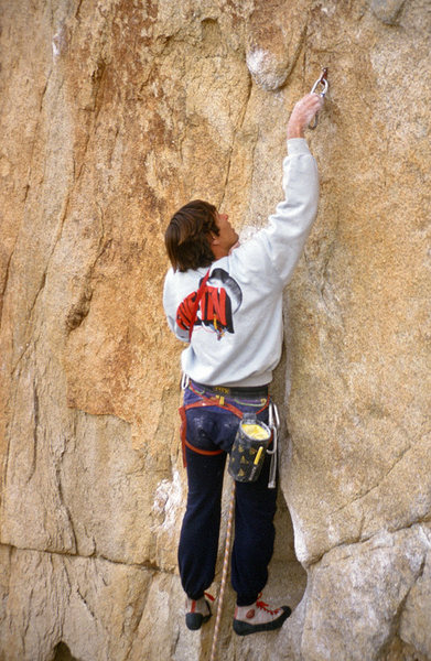 Mike Lechlinski on an early lead. I think the big chalked up hold up and to the left is long gone. Mid 80's