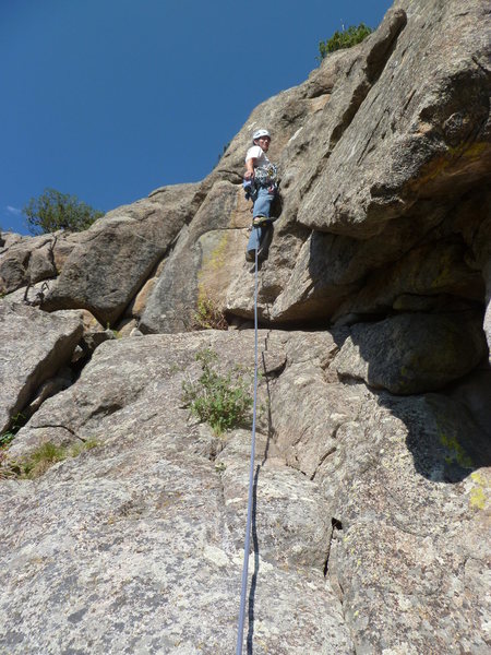 At the bottom of the crack.<br>
<br>
Photo: Glen Charnoski.
