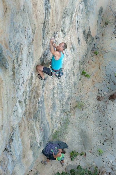 Reaching for the mono on Out of Africa, 11d.