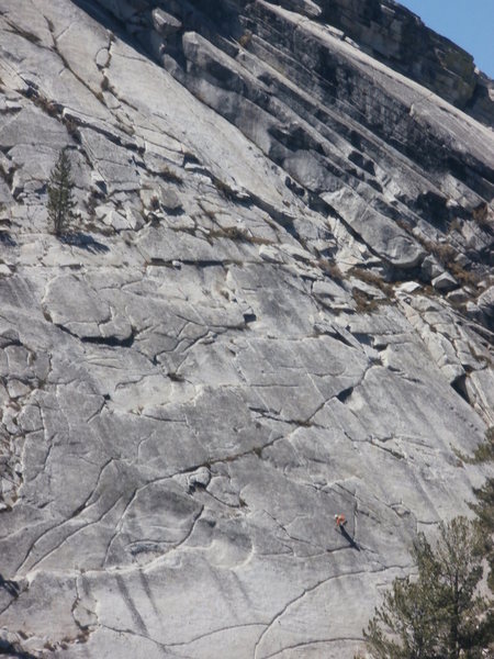 Third ascent leader on crux friction of Mambo #5