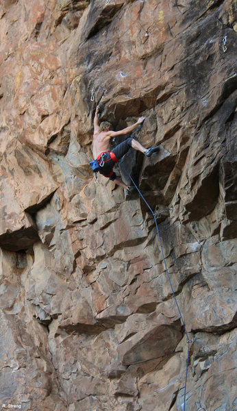 Ed on Aarons awesome route<br>
40 - Love (5.12)