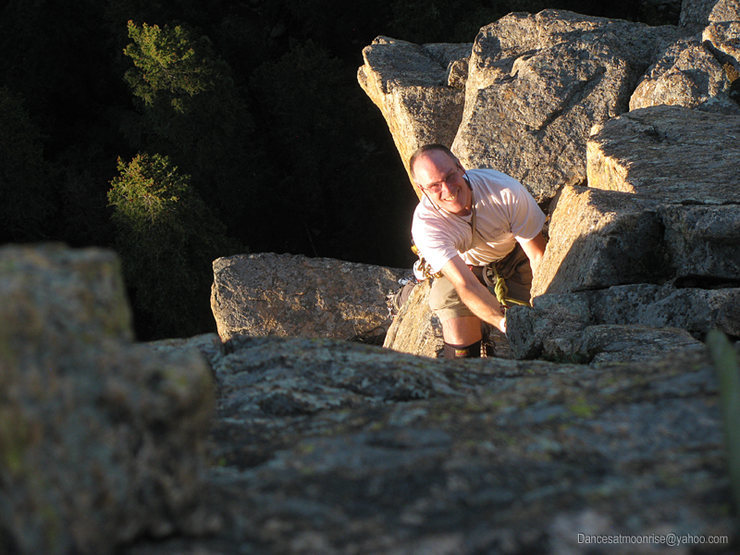 John Bissell nears the top of pitch two.