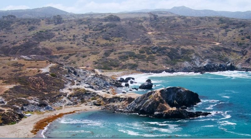 View of Little Harbor from the North. Boulders visible on South beach.