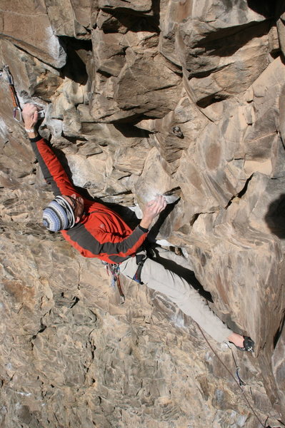 Cranking past the crux.