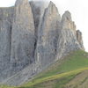 The 3 Sella Towers during a major change in weather.
