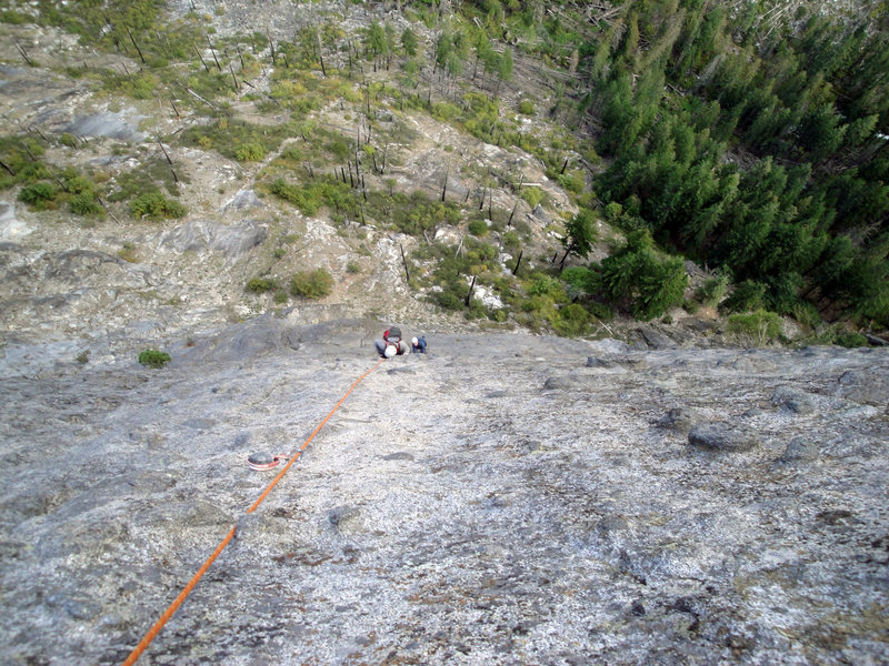looking down from the top of the 5th pitch