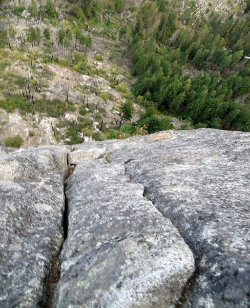 looking down from nearing the top of the 6th pitch