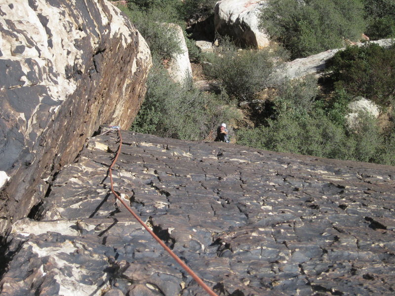 Looking down Pitch 1 from about the half way point....Great Pitch!!!