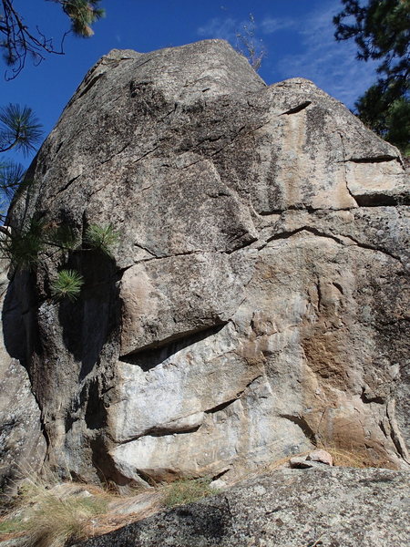 SW Face of The Shaman's Stone - Flight of the Shaman goes up the middle