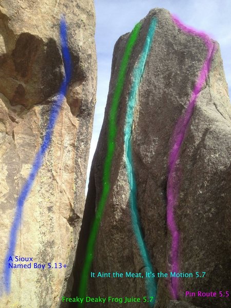 These are the routes on the N side of Cleaver. Tender Tips, Wisconsin Beef, and the 5.9 route are all on the S side of Cleaver