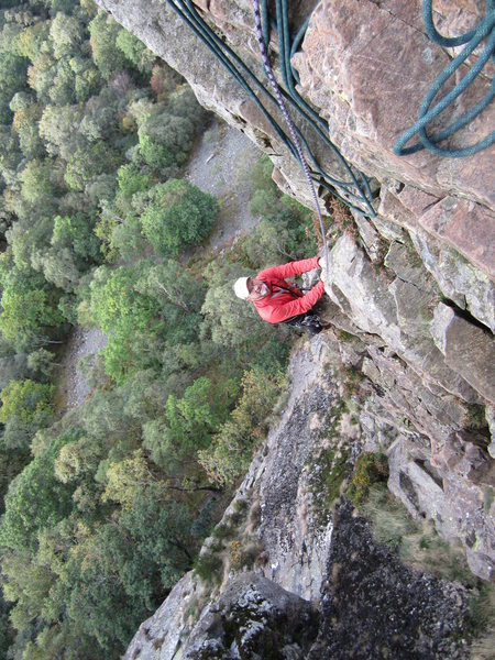 The pitch above the traverse