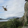 Helicopter rescue on Shepherds Crag. Borrowdale