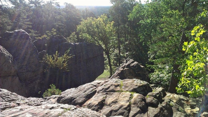 Taken from Devil's Slide, the main boulder in the picture by the grass is Mushroom boulder.