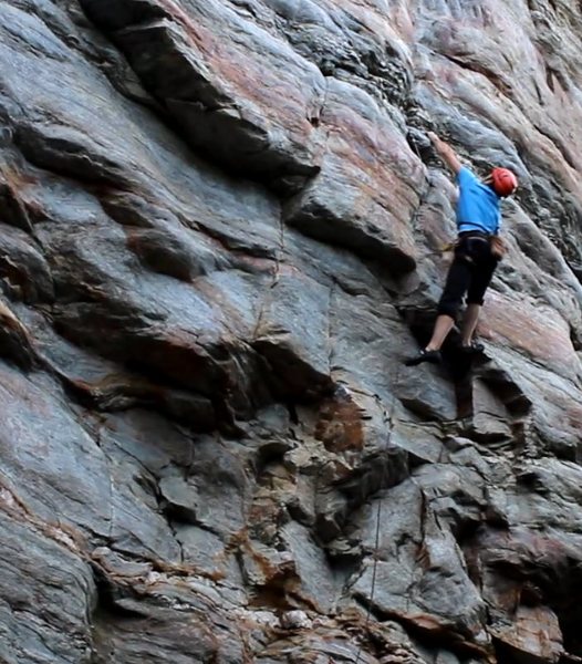 Greg Loomis sticking the crux move on Middle Road