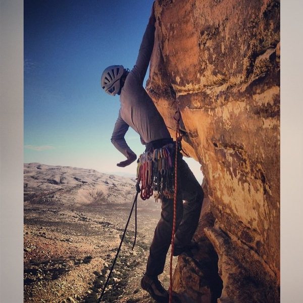 Getting ready to make the crux moves
