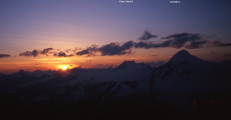 sunset just before reaching camp