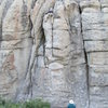 Near the start of Twilight, one of the easier routes (5.6) in Breadloaves.