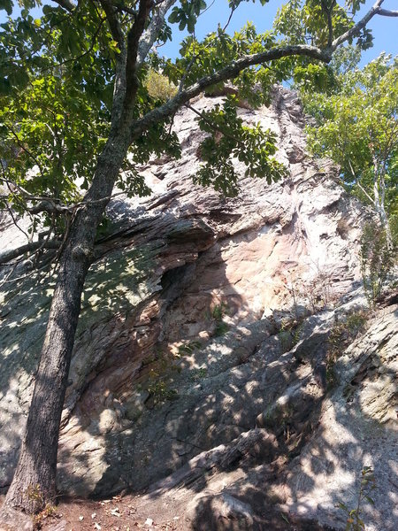 Moscow Wall<br>
<br>
unknown(5.6) trad<br>
<br>
Crowders Mountain State Park, North Carolina