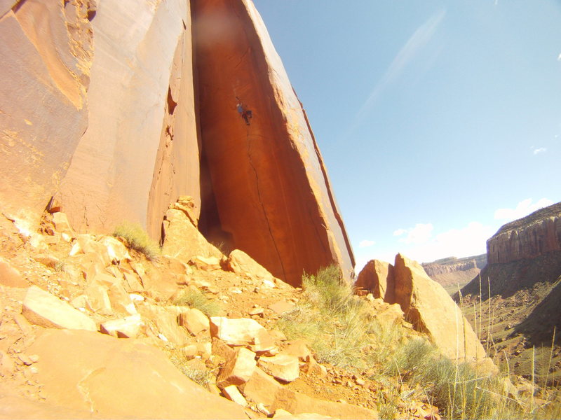 GoPro sequence shot of "Anunnaki", climber Mike Keegan