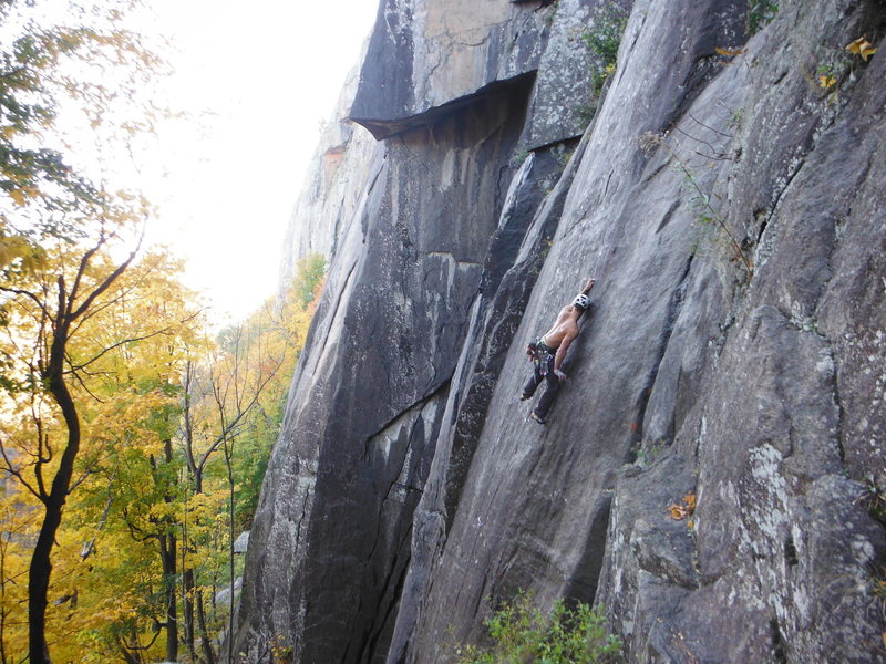Doug Kern edging up the technical face