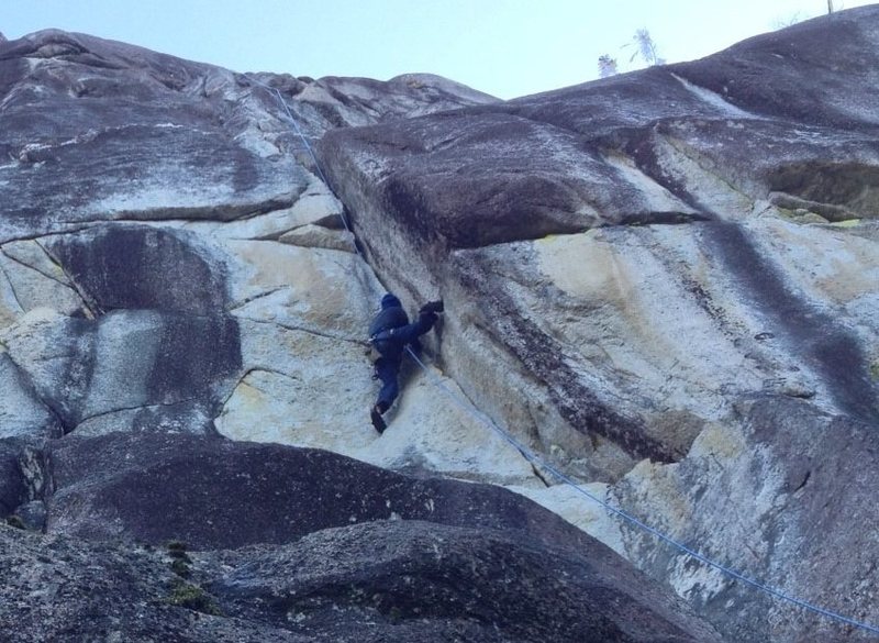 Nearing the crux of the route.