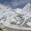 Everest, Lhotse and Nuptse from 19,000 feet at Pumori base camp.