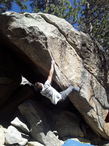 Stephen about to go for the crimp