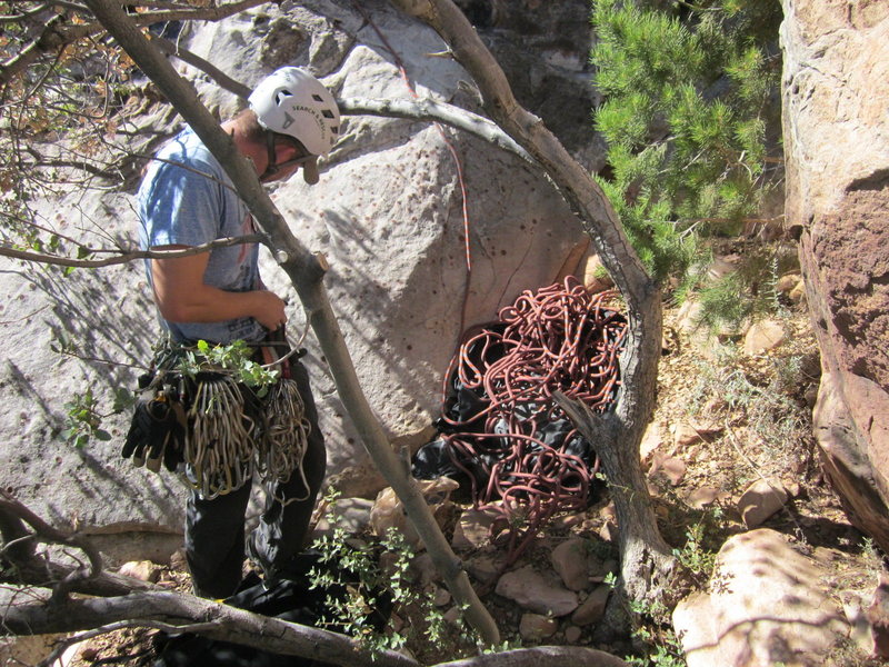 JC at the base of Myster Z.