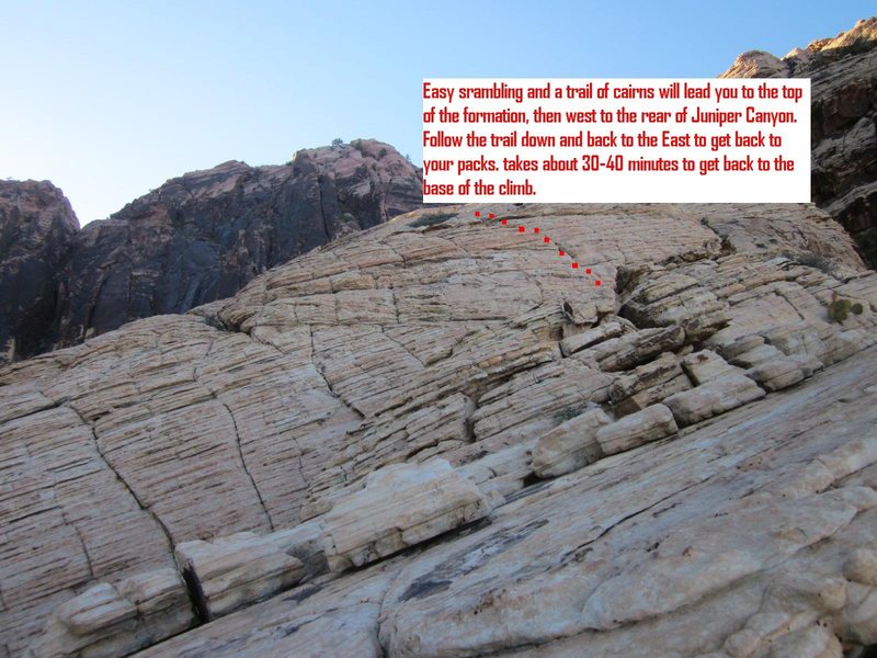 Scramble to the top of the formation toward the Brownstone Wall. Great views and a great day!