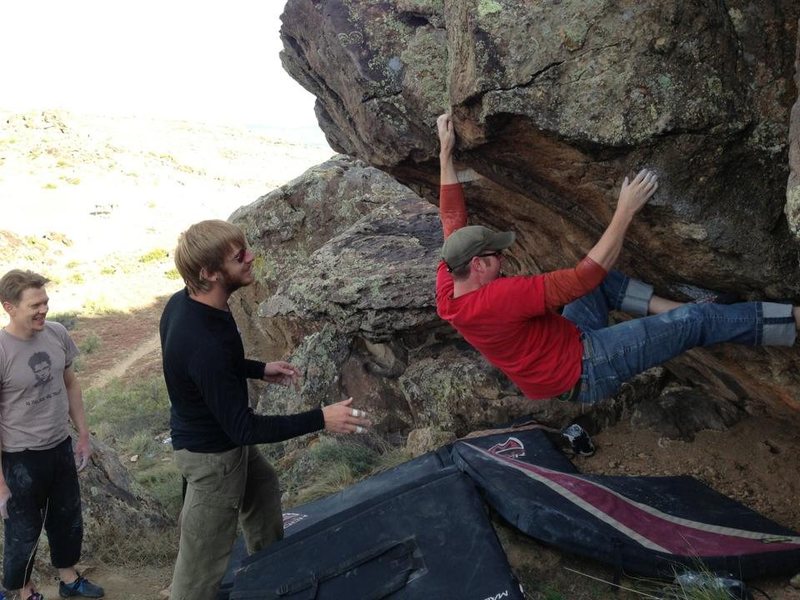 Working the crux.