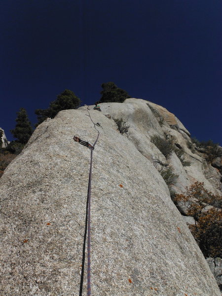 TP at the belay on top of pitch one