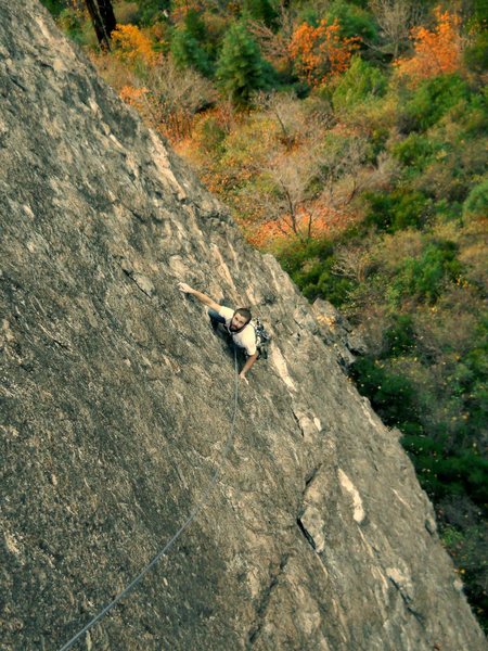 First pitch, the traverse after the pin.