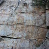 Practice Wall <br>
<br>
Brick In The Wall (5.10d X) trad <br>
<br>
Crowders Mountain State Park, North Carolina