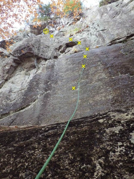 Here's the line on A Gaggle Of Geese. (Not hard to find or follow, but there wasn't a picture of this route yet.)