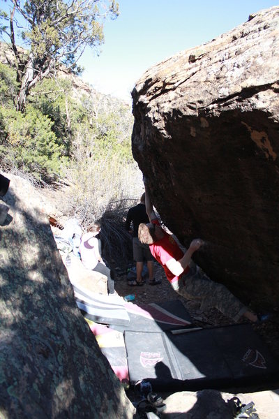 Jared entering the crux of Goodbye Blue Monday, V7.