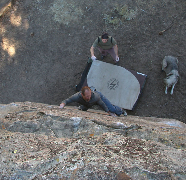 Darren exhibiting pebble pinching prowess