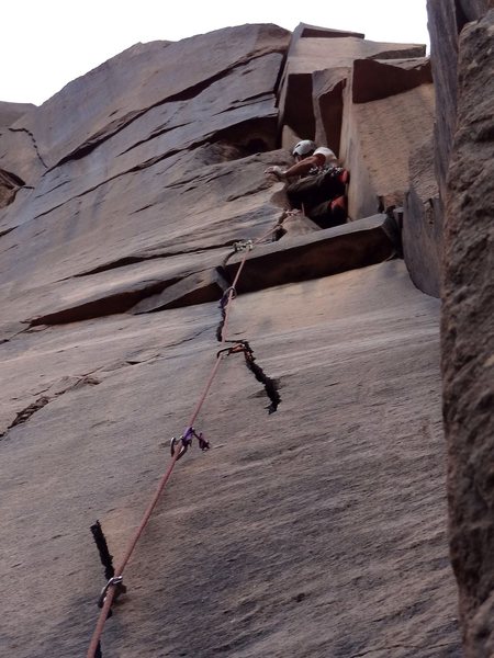 In the awkward slot before the overhanging hands. November 2012.