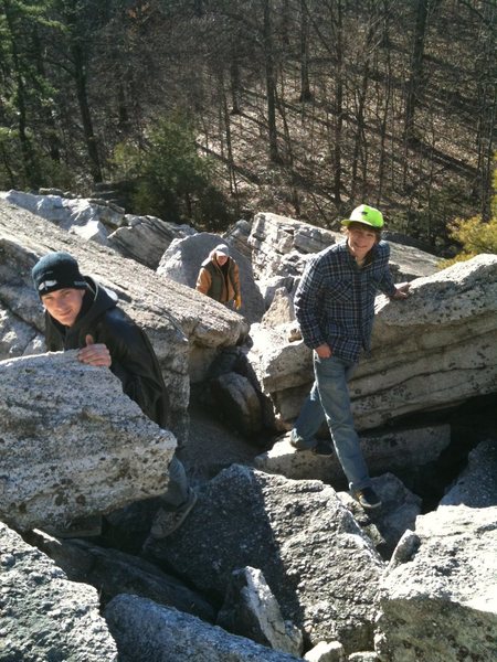 Plenty of real climbing to be done at Bonticou. This is the blazed trail up the formation.