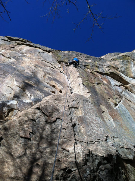 Exiting the dihedral onto the face.