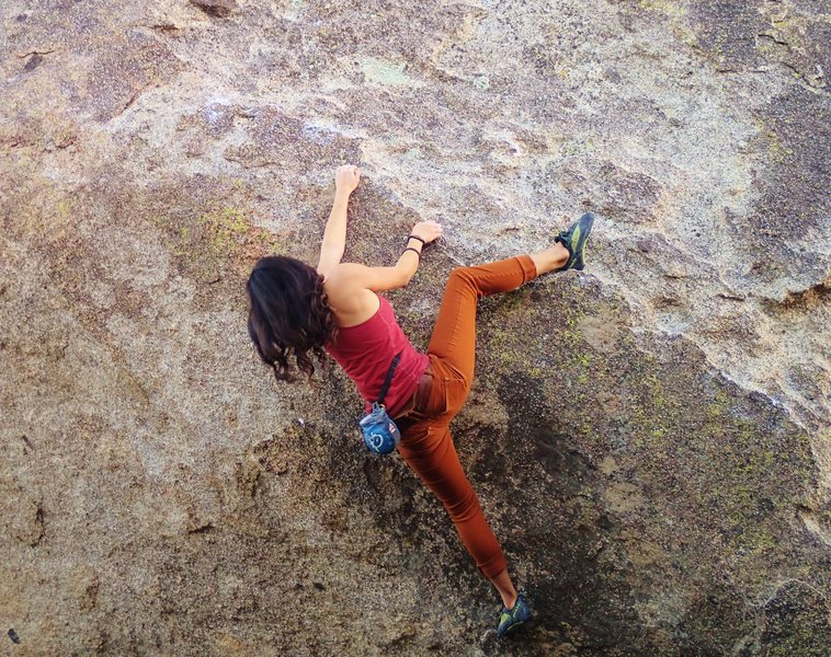 Climbing in Bump Boulder, San Diego County