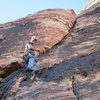 Starting the 4th Pitch of Myster Z. Juniper Canyon, Red Rock.