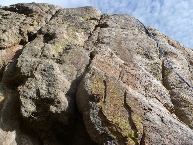 The climb in in the center, not where the rope is.