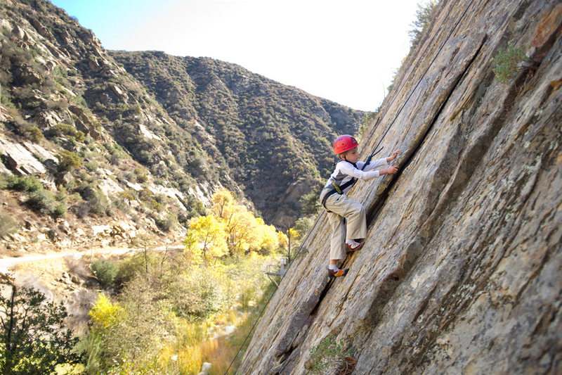 Bryson Fienup (age 6) enjoys a stellar Fall day at Sespe Gorge.