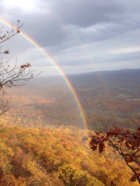 Sunday Nov 3, 2013 -- An amazing rainbow right over the Trapps! Taken by Jim Van Natta, from the GT ledge atop "Morning After"