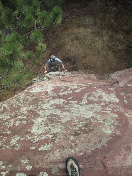 Looking down from the summit.
