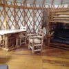 yurt bunks and kitchen table.